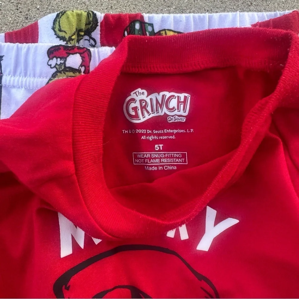 Grinch Red and Black Checkered Kids Pajamas Set  PM6
